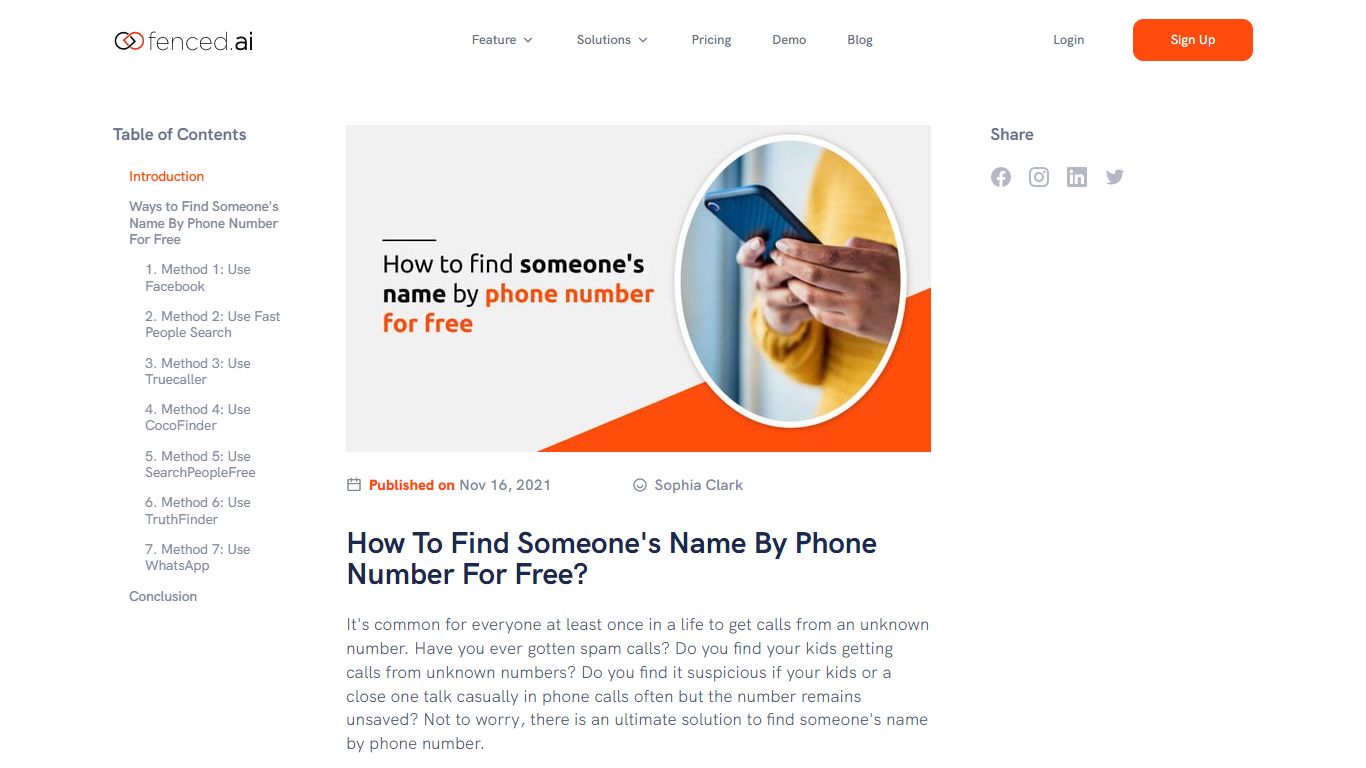 How To Find Someone's Name By Phone Number For Free? - fenced.ai